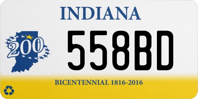 IN license plate 558BD