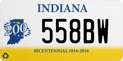 IN license plate 558BW