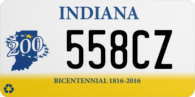 IN license plate 558CZ