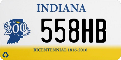 IN license plate 558HB