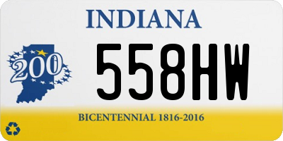 IN license plate 558HW