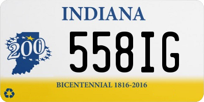 IN license plate 558IG