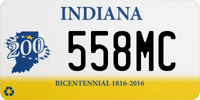 IN license plate 558MC