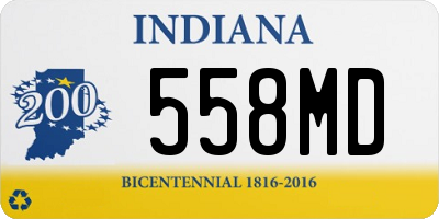 IN license plate 558MD