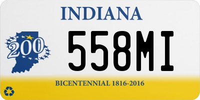 IN license plate 558MI