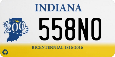 IN license plate 558NO