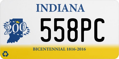 IN license plate 558PC