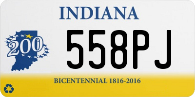 IN license plate 558PJ