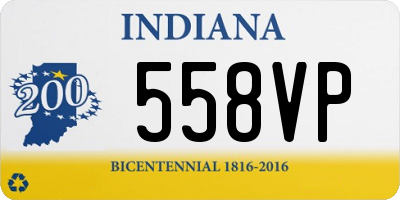 IN license plate 558VP