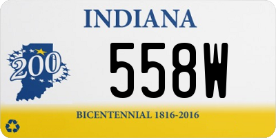 IN license plate 558W