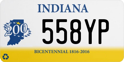 IN license plate 558YP