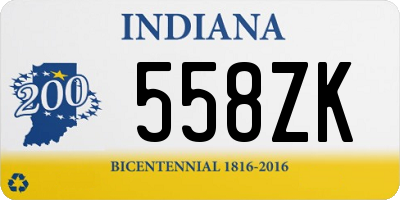 IN license plate 558ZK