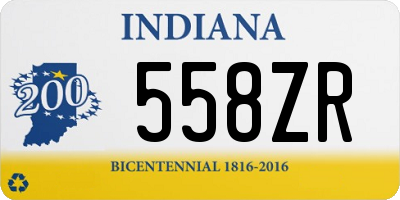 IN license plate 558ZR