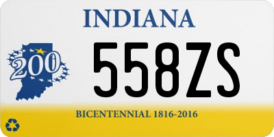 IN license plate 558ZS