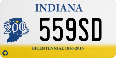 IN license plate 559SD