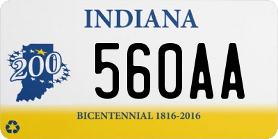 IN license plate 560AA