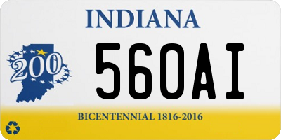 IN license plate 560AI