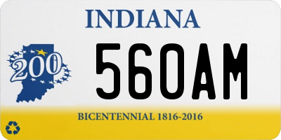 IN license plate 560AM