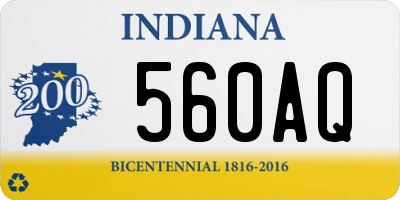 IN license plate 560AQ