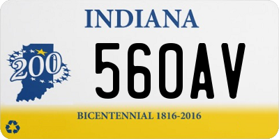 IN license plate 560AV