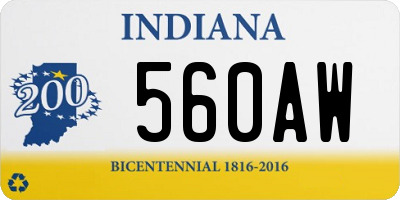 IN license plate 560AW