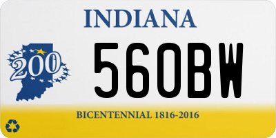 IN license plate 560BW