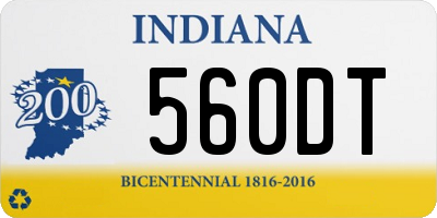 IN license plate 560DT