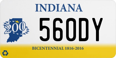 IN license plate 560DY