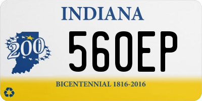 IN license plate 560EP