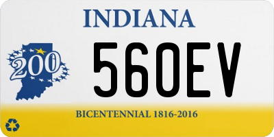 IN license plate 560EV