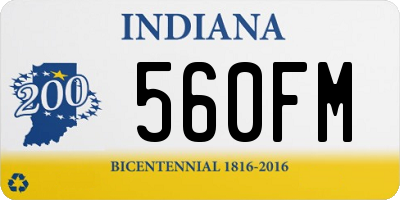 IN license plate 560FM