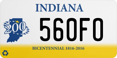 IN license plate 560FO