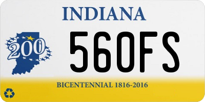 IN license plate 560FS