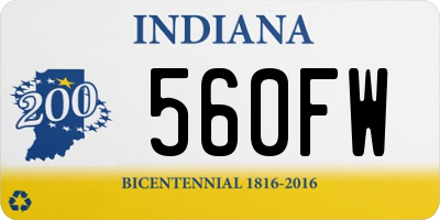 IN license plate 560FW