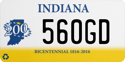 IN license plate 560GD