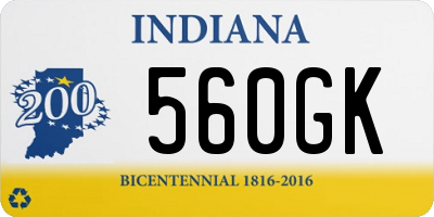 IN license plate 560GK