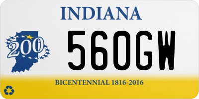 IN license plate 560GW