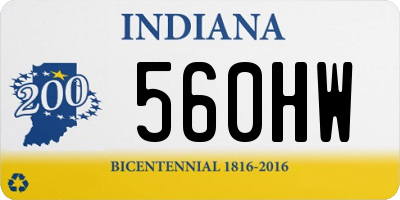 IN license plate 560HW