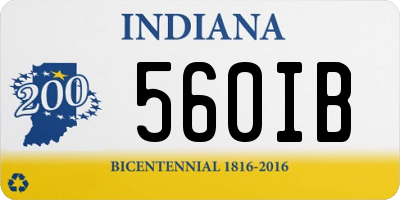 IN license plate 560IB