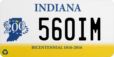IN license plate 560IM