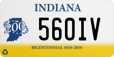 IN license plate 560IV