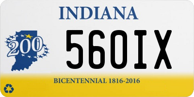 IN license plate 560IX