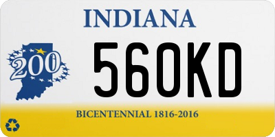 IN license plate 560KD