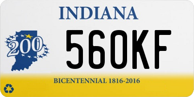 IN license plate 560KF