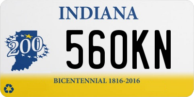 IN license plate 560KN