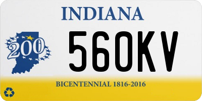 IN license plate 560KV