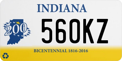 IN license plate 560KZ