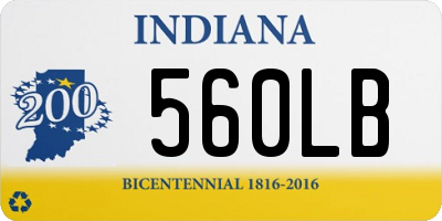 IN license plate 560LB