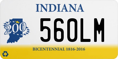 IN license plate 560LM