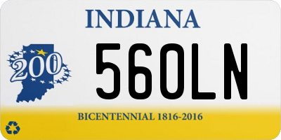 IN license plate 560LN